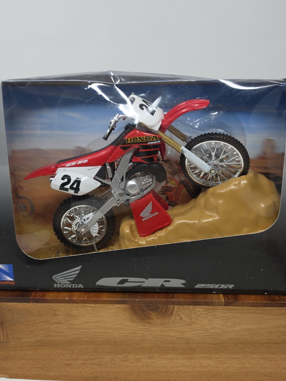 Honda Red Kids Dirt Bike Toy - Number 24 Replica